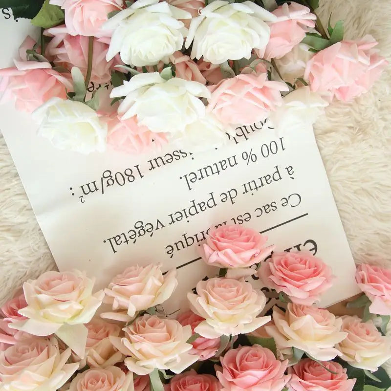 roses artificielles latex toucher réel bouquet fleurs décoration intérieure maison anniversaire noël