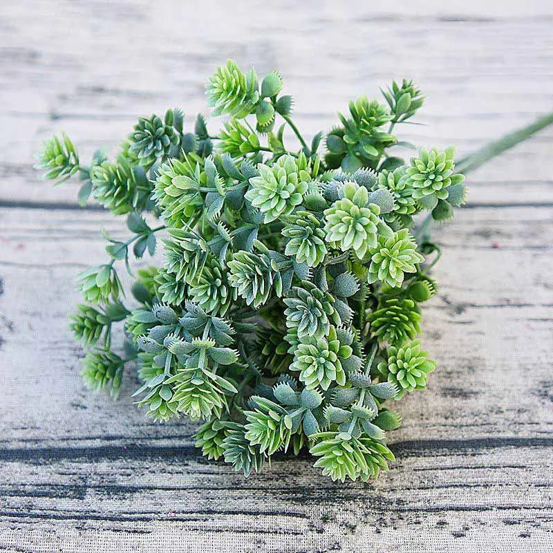 bouquet fleurs artificielles succulentes plastique vert violet orange marron bleu naturel intérieur decoration