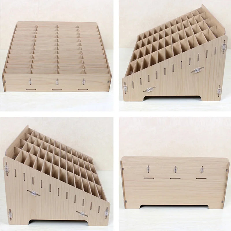 Boîte rangement bois avec cases multiples pour accessoires