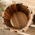 vase bois marron clair rustique boucle métallique pot fleurs vintage organisation décoration maison