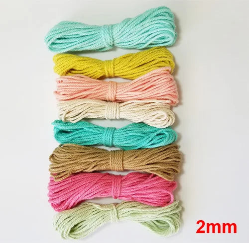 fil coton texturé rayé rouge blanc jaune bleu rose vert clair 1mm 15mm 2mm