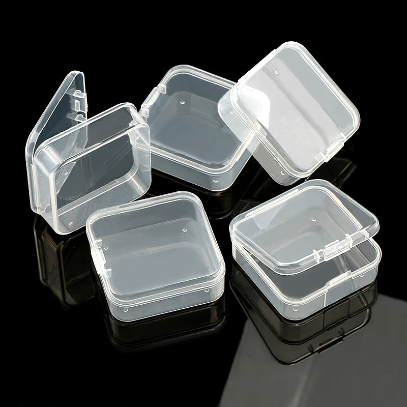 boîtes rangement transparentes modernes clips fermeture bijoux boucles oreilles 55mm 55mm 21mm