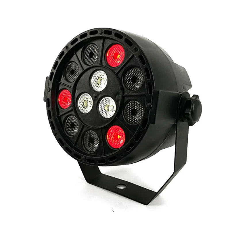 projecteur led rgbw dmx scène discothèque dj fête lumière couleur professionnelle compact noir autonome