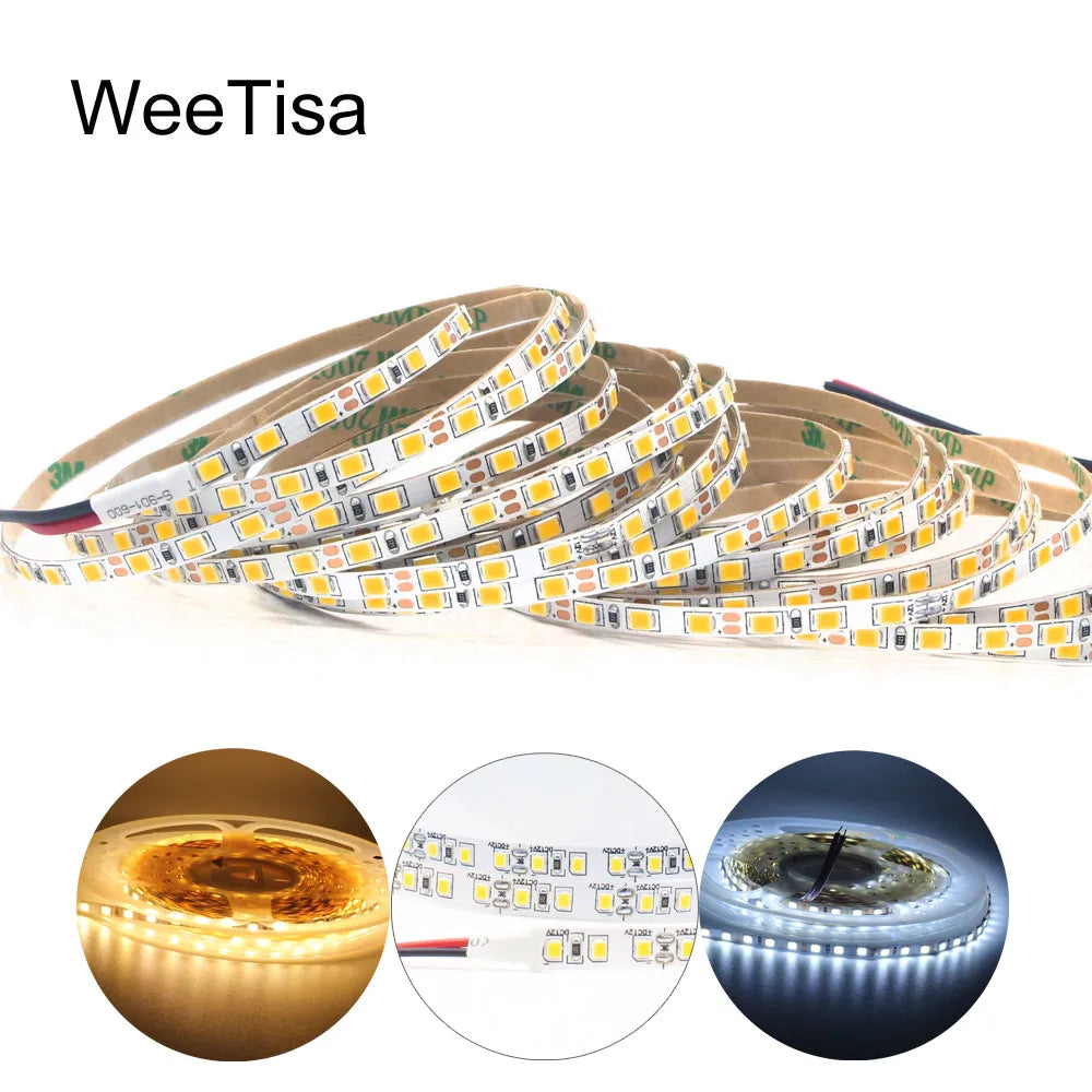 ruban led flexible 5m blanc chaud froid 120leds/m adhésif modernes 4mm 8mm pcb