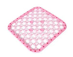 tapis drainage évier carré moderne rose grille cercles clips magnétiques respectueux environnement silicone
