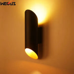applique murale moderne noire dorée led bouton poussoir autonome fixations