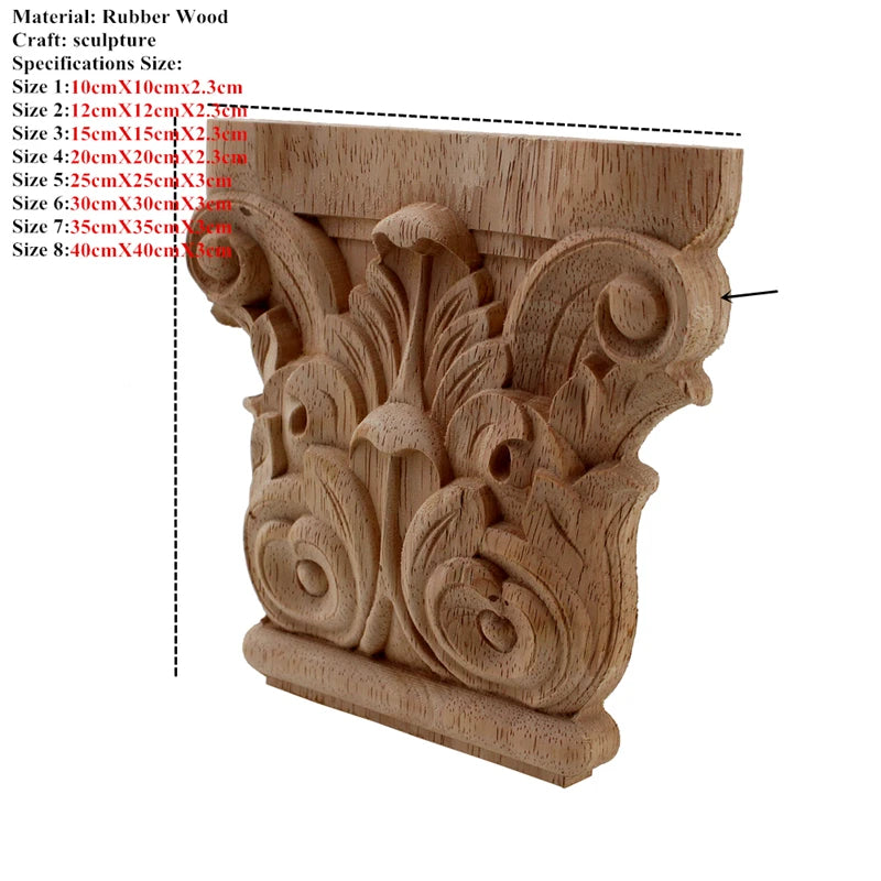 sculpture bois vintage motif floral décor maison classique fixations 10cm 12cm 15cm 20cm 25cm
