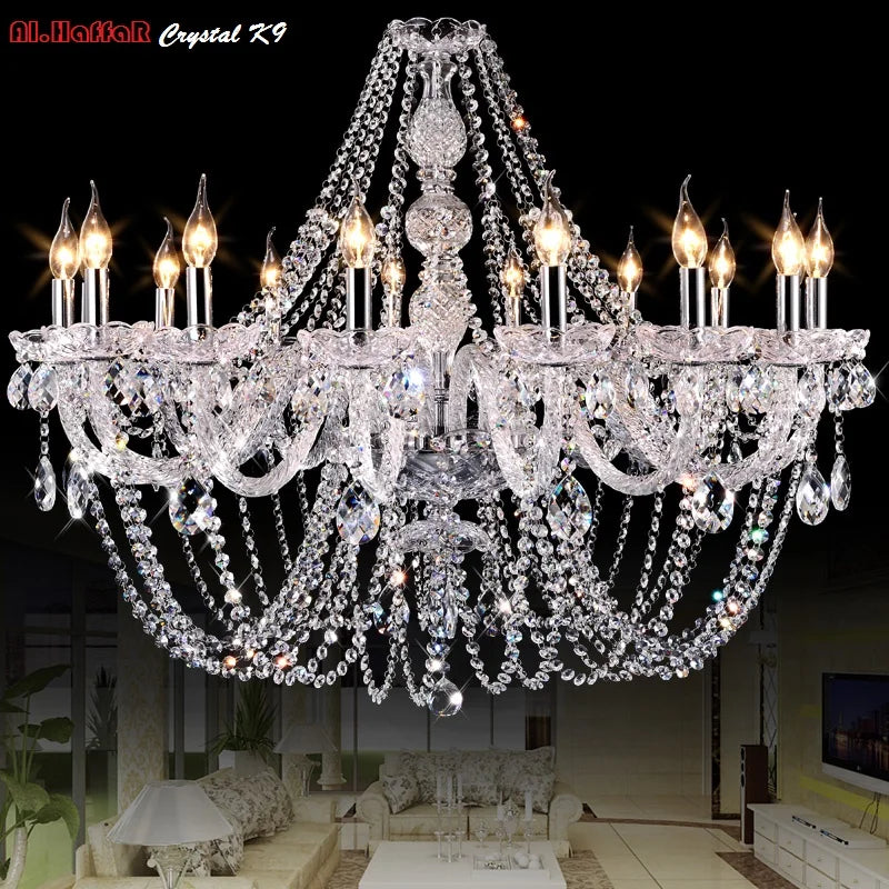 lustre or transparent cristal strass classique led éclairage semi encastré art déco