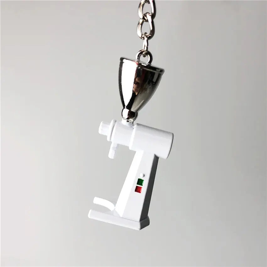 porte clés réaliste métal tampé moulin cafetière italienne théière bouilloire noir marron cuivre argenté