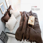 Housse de couette en lin en couleur gris clair