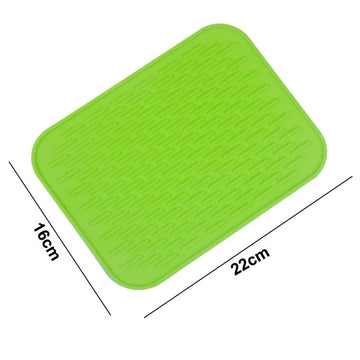tapis protection silicone respectueux environnement moderne rayures horizontales vert clair bleu orange gris