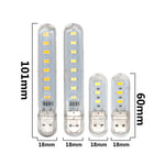lampe led usb transparente moderne 24led 8led 3led blanc froid chaud 5v
