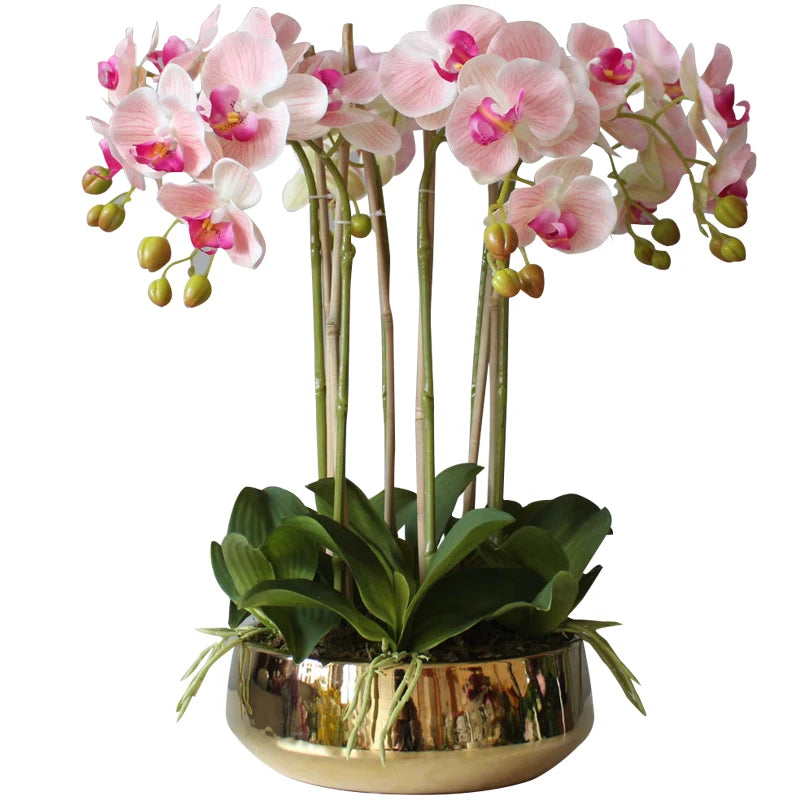 décoration intérieure orchidée artificielle latex blanc rose violet moderne sans vase