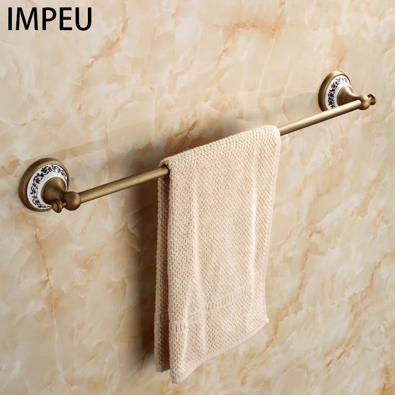 ensemble accessoires salle bain mural bronze motif floral classique porte serviette papier toilette