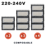 projecteur led industriel ip65 mural 50w blanc 6500k aluminium extérieur