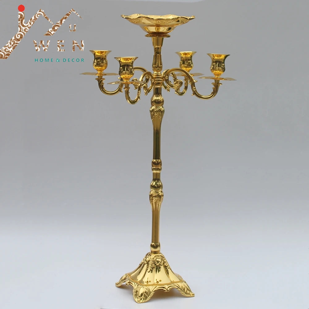 bougeoirs argent or chandeliers classiques mariage fêtes décoration élégante sculptée haute qualité