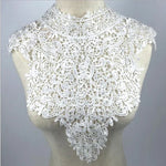 dentelle fine blanche fleurs motifs géométriques broderie opacité tissu polyester couture robe chemisier decoration