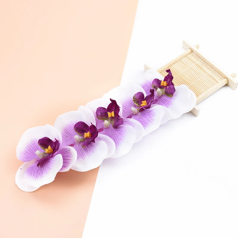 fleurs artificielles orchidées mix couleur decoration intérieure moderne minimaliste vert rose violet bleu blanc