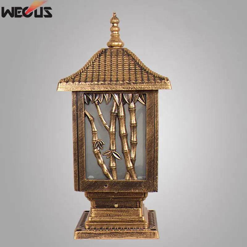 lampe artisanale bambou doré acrylique transparente extérieure éclairage industriel led aluminium