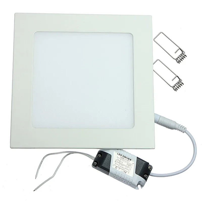 panneau led carré blanc mat moderne clips adaptateur led 3w 6w 9w 12w 15w