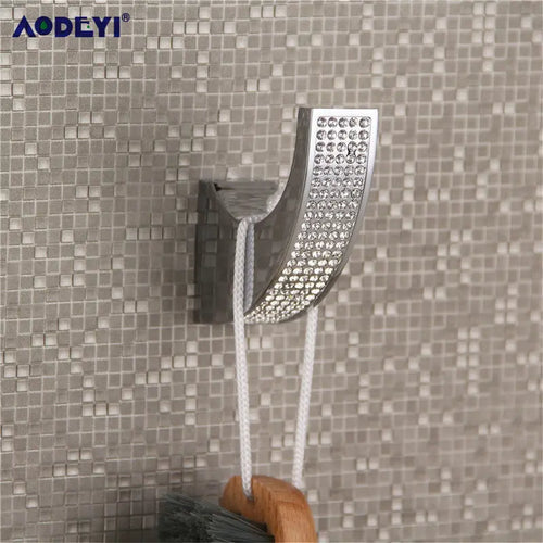 Accessoires salle bain or argent strass moderne élégant porte serviettes porte savon porte gobelet