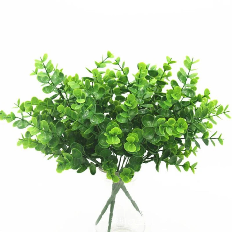 bouquet artificiel eucalyptus herbe verte mariage decoration table fleurs naturel