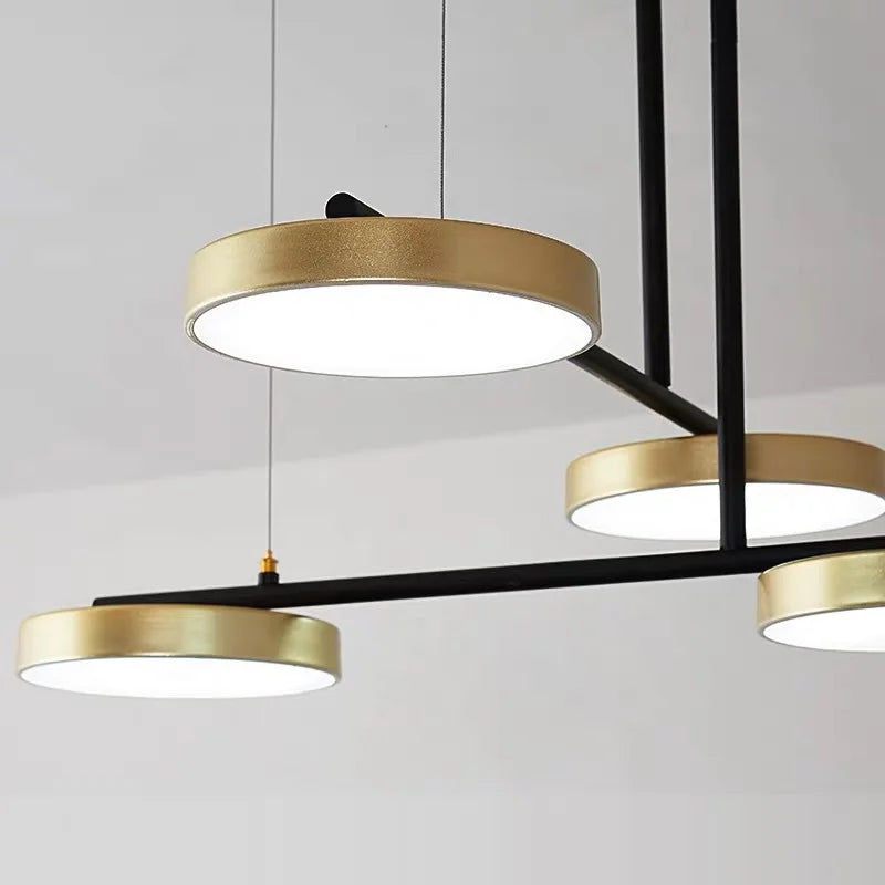 suspension lumineuse moderne minimaliste noir doré lumières led dimmable chaine