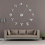 Horloge murale sportive DIY chiffres détachables personnes haltères moderne argentée
