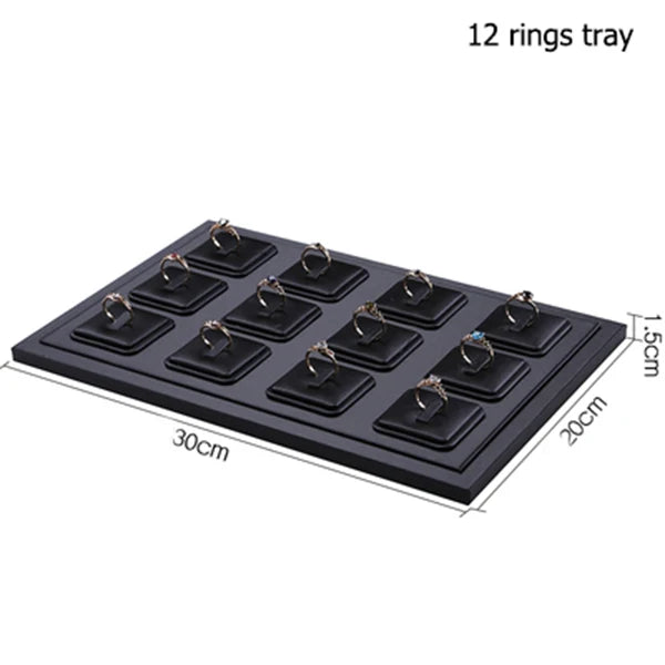 support bague noir clips moderne présentoir bijoux exposant bagues luxe affichage retail organiser vitrine