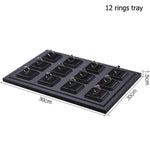 support bague noir clips moderne présentoir bijoux exposant bagues luxe affichage retail organiser vitrine