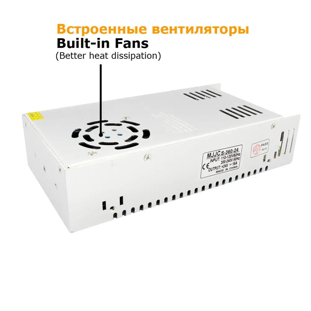 alimentation electrique 24v dc blanc perforations industrielle vis fixations 10a 15a 1a 2a 3a