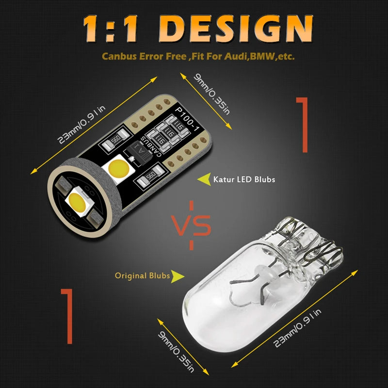 ampoules led blanc modernes 12v 1w 200lm xenon white t10 w5w 194 5050 chip