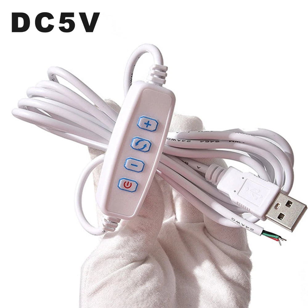 interrupteur usb blanc noir boutons on off dimmable câble usb 5v moderne variateur led