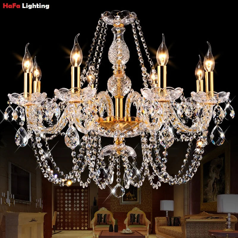 lustre or transparent cristal strass classique led éclairage semi encastré art déco