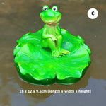 statue grenouille résine décorative jardin étang fleurs lotus sculpture animal décor maison extérieur vert