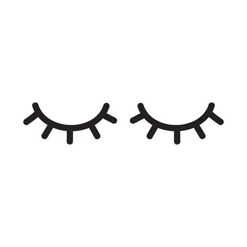 autocollants muraux cils noirs minimaliste résistants eau dimension 12cm 57cm