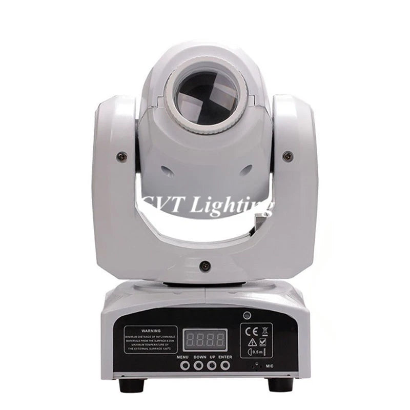 Mini spot lumineux 30W LED haute luminosité DMX blanc moderne écran boutons contrôle scène
