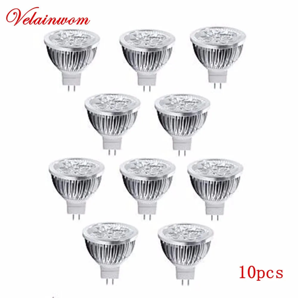 ampoule led 12v mr16 3w 4w 5w argentée grille refroidissement moderne haute puissance