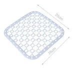 tapis drainage évier carré moderne rose grille cercles clips magnétiques respectueux environnement silicone