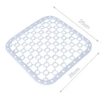tapis drainage évier carré moderne rose grille cercles clips magnétiques respectueux environnement silicone