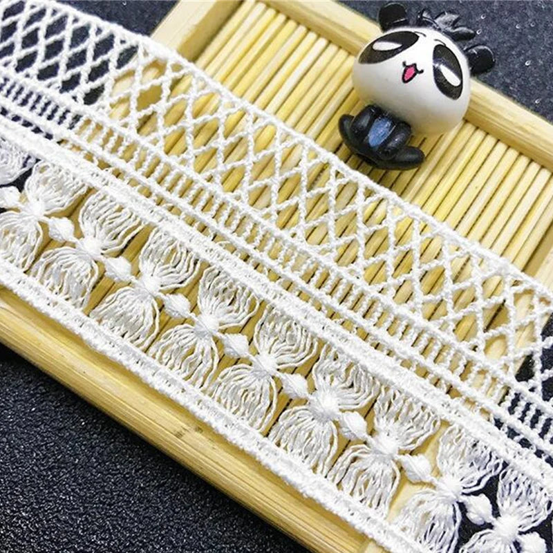 ruban dentelle géométrique blanc mariage couture applique tête lingerie decoration 3.5cm 4.5cm 5cm écologique