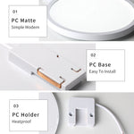 lampe led blanc moderne adhésif 6w 9w 13w 18w 24w 3000k 6000k 1ans garantie