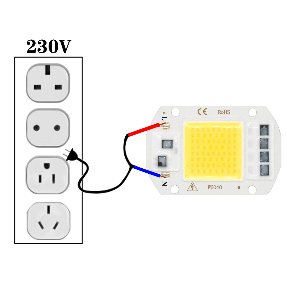ampoule led cob 50w 2000 lumens blanc jaune moderne certification cqc rohs cem 120