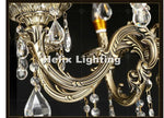 lustre doré cristaux pendants transparents classique baroque élégant led suspendu
