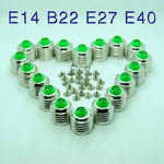 adaptateurs ampoules argenté vert modernes fixations bases lampe e14 b22 e27 e40