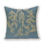 coussin decoratif abstrait bleu clair beige contemporain maison voiture 45x45cm imprimé numérique