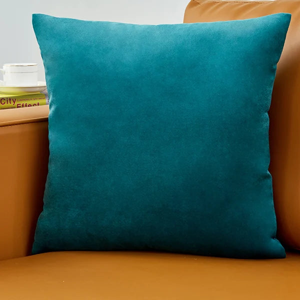 coussin velours carré moderne vert foncé bleu clair blanc opacité simple