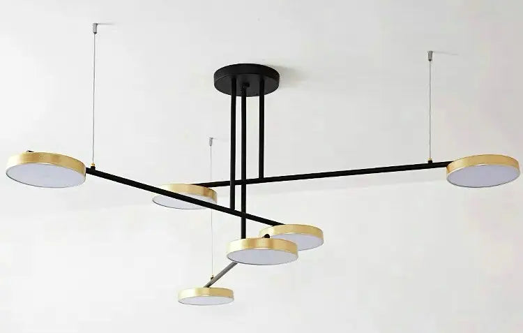 suspension lumineuse moderne minimaliste noir doré lumières led dimmable chaine