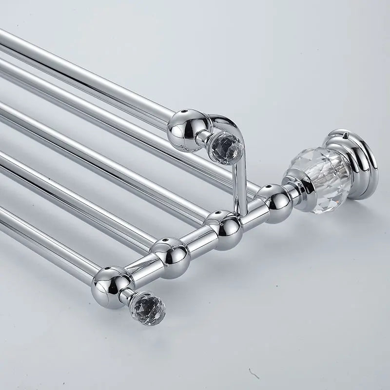 accessoires salle bain chrome cristal porte serviettes barre crochet savon brosse dents rouleau papier