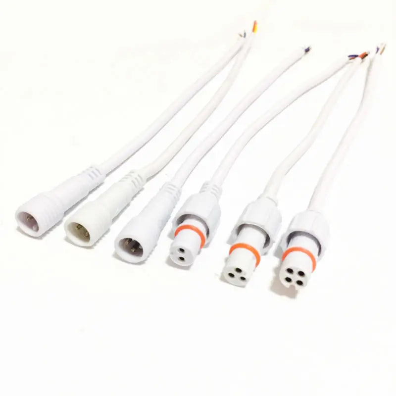 câbles électriques imperméables ip68 blanc noir 20cm pin led éclairage basse tension